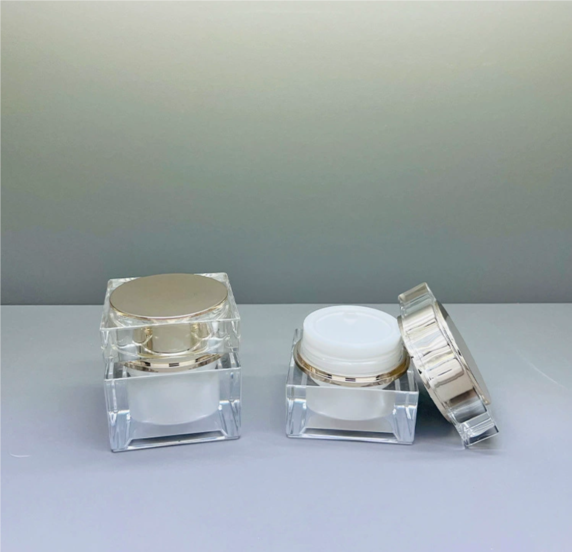 Acrylic empty cosmetic package double wall thick thick cosmetic lotion bottles cream jar skin care packag 30g 50g 30ml 50ml 100ml 120ml