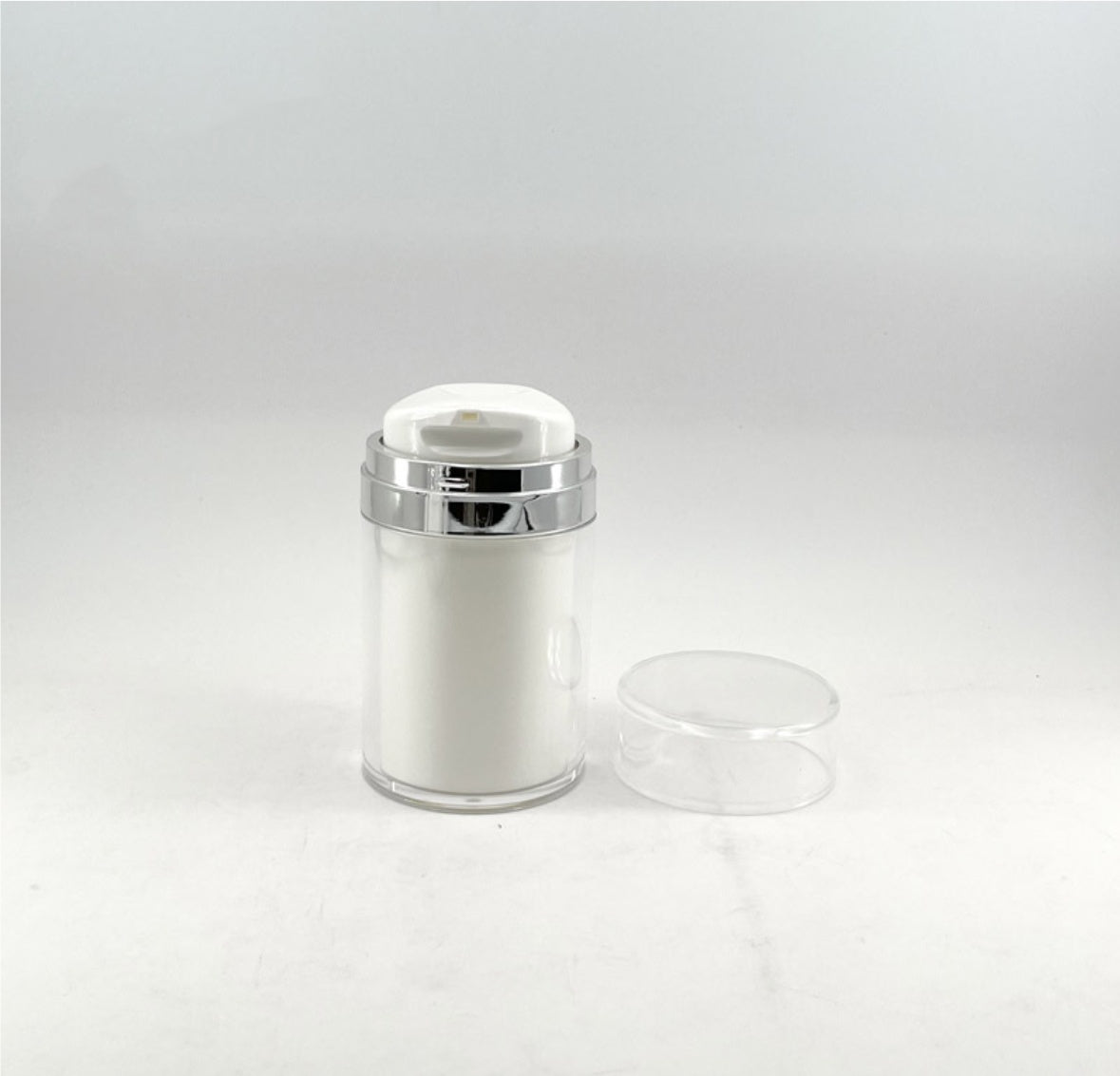 luxury white empty airless plastic acrylic cream jar skin care package 15g 30g 50g 100g
