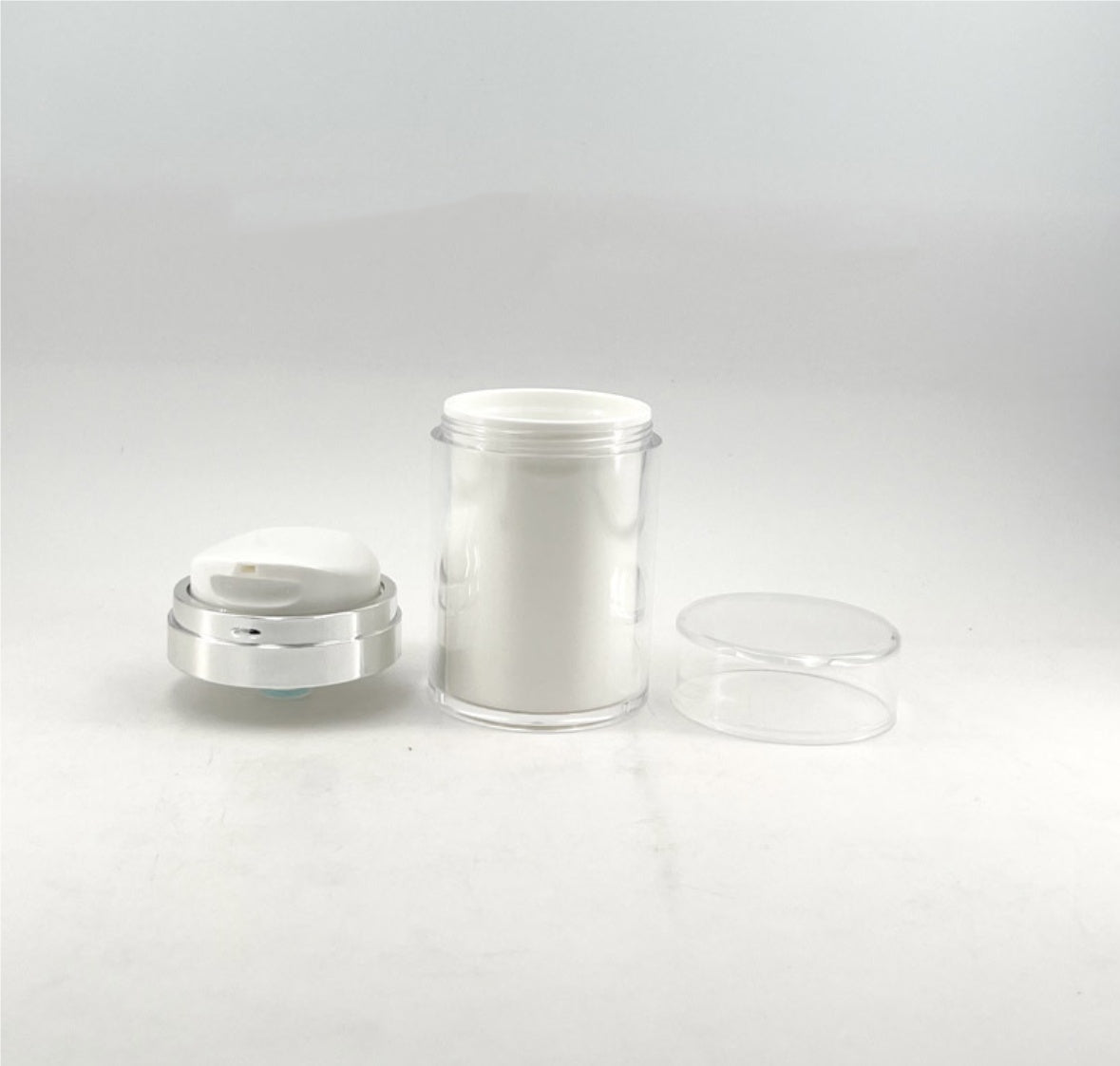 luxury white empty airless plastic acrylic cream jar skin care package 15g 30g 50g 100g