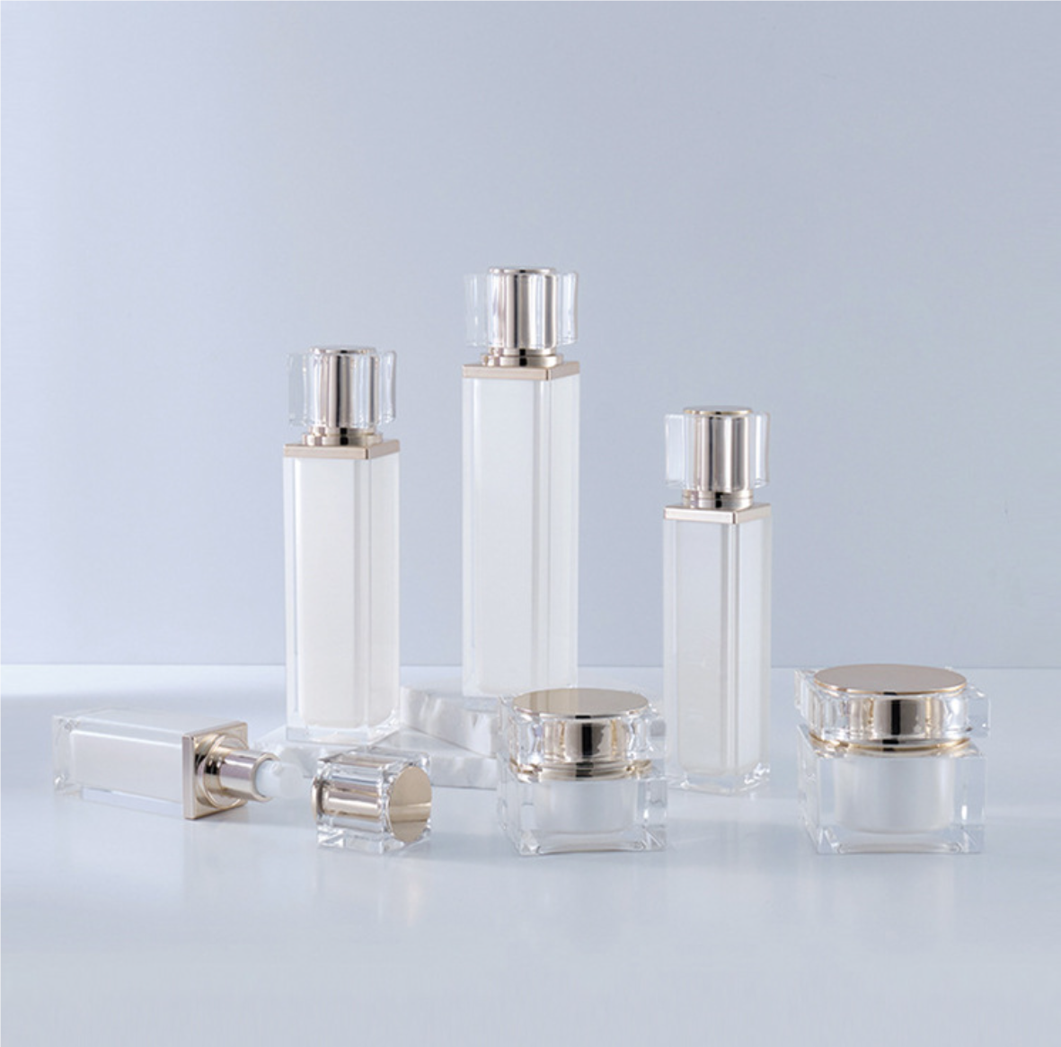 Acrylic empty cosmetic package double wall thick thick cosmetic lotion bottles cream jar skin care packag 30g 50g 30ml 50ml 100ml 120ml