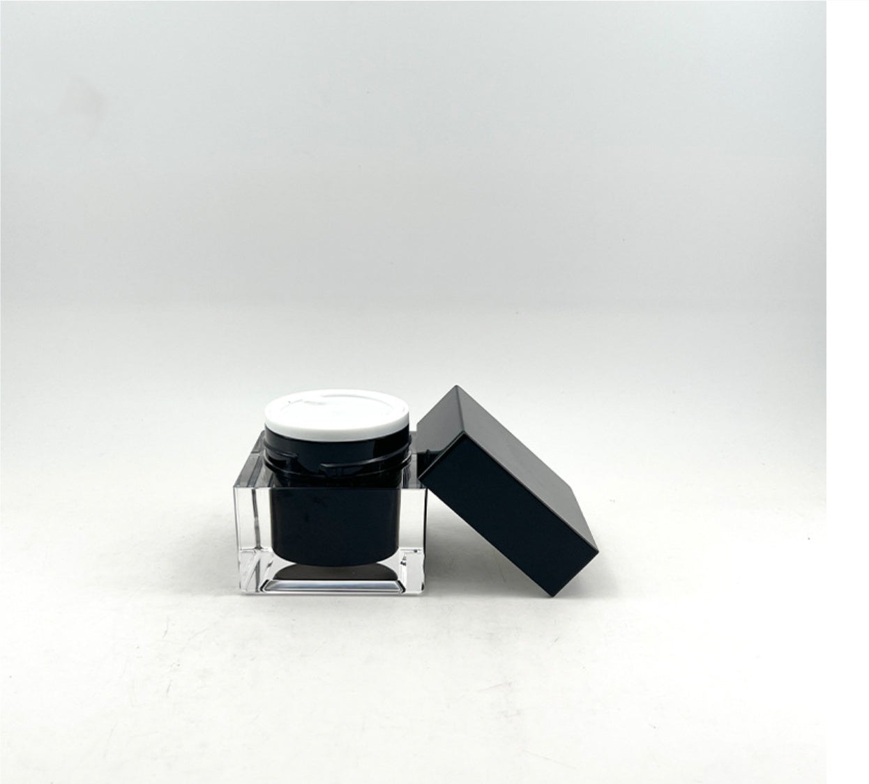 high quality empty luxury black square cosmetic plastic acrylic bottles&jars plastic skin care package