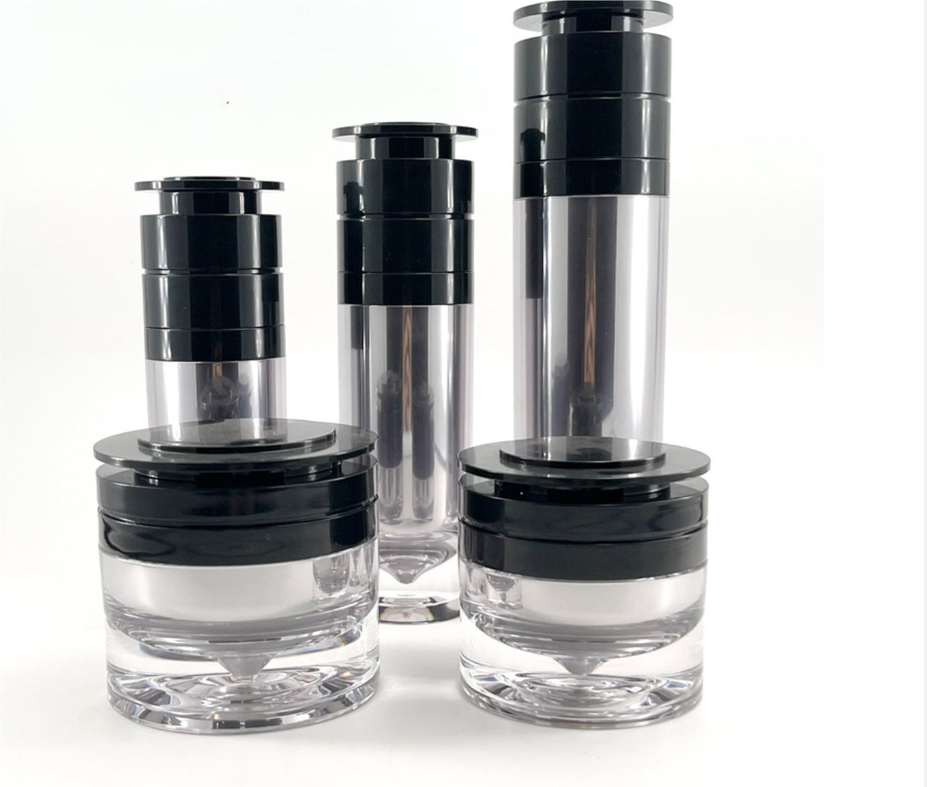 high quallity luxury empty plastic acrylic cosmetic bottles thick wall diamond skin care package wholesale
