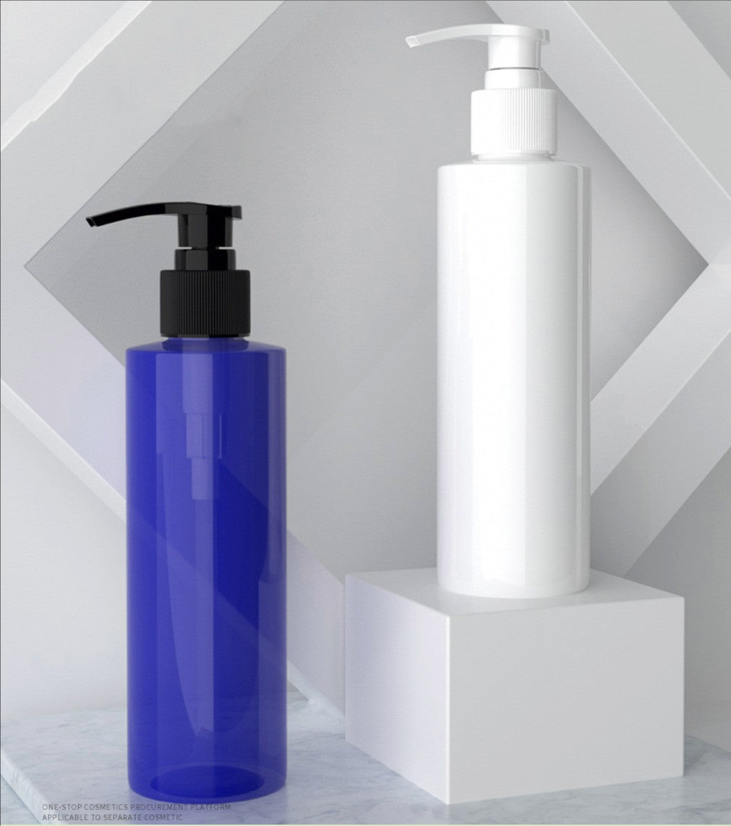 50ml 100ml 150ml 200ml 300ml 500ml round cosmetic plastic pet bottle with loiton pump